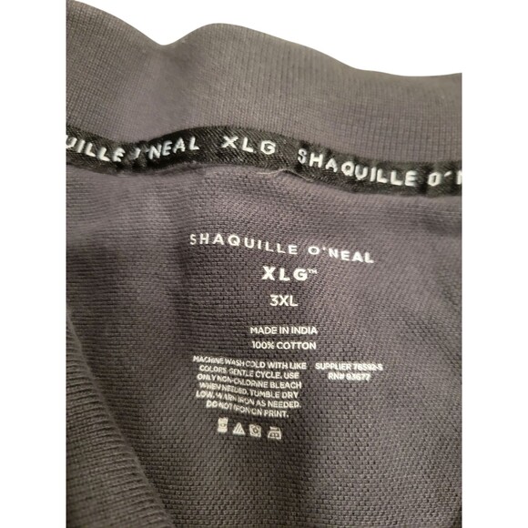 Shaquille O'Neal Polo Shirt Mens 3XL Gray Vertical Stripe Zip Short Sleeve - Picture 3 of 6